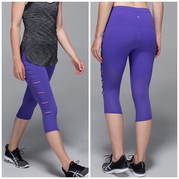 lululemon athletica Pants - Lululemon Iris Flower Breezy Crop Side